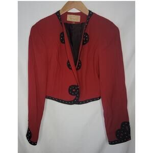 Double D Ranch Wear- Women's Wool Red Bolero Jacket- Size Medium